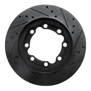 Chevrolet K2500 Brake Rotor (1) - Front Left - R1 Concepts - Drilled & Slotted - Black - `88-`00